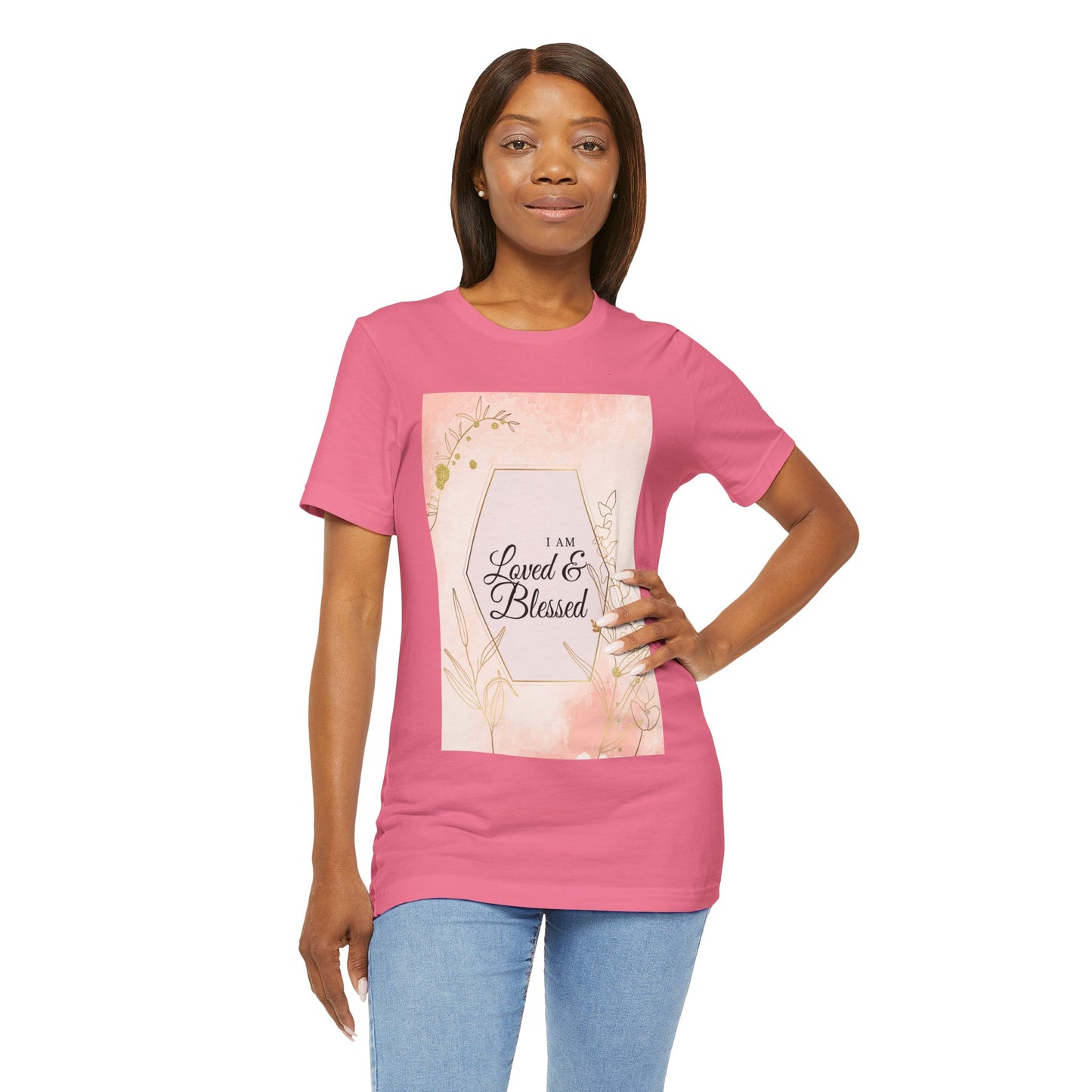 I am Loved and Blessed Comfortable Church Tee and Faith Inspired Christian T-Shirt Ideal Religious Gift Ideas for Women