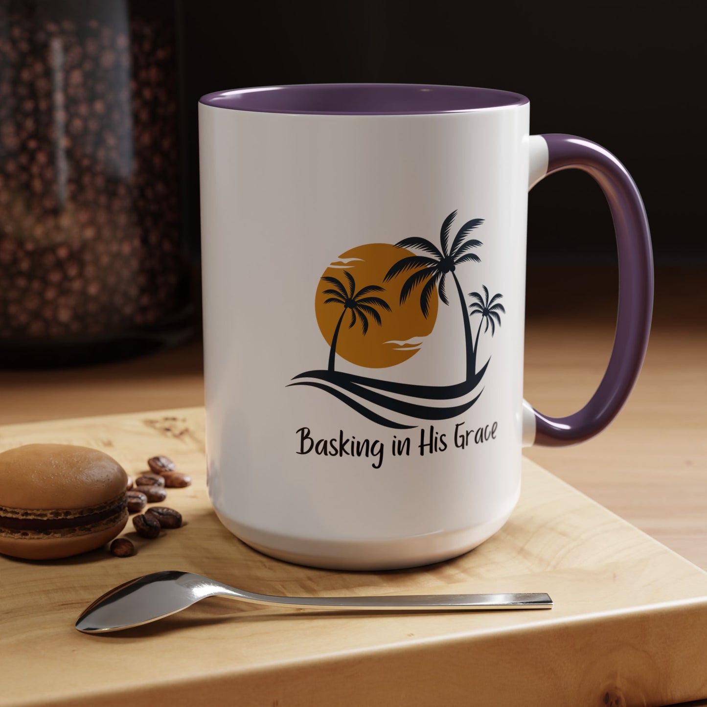Basking In His Grace Christian coffee mug