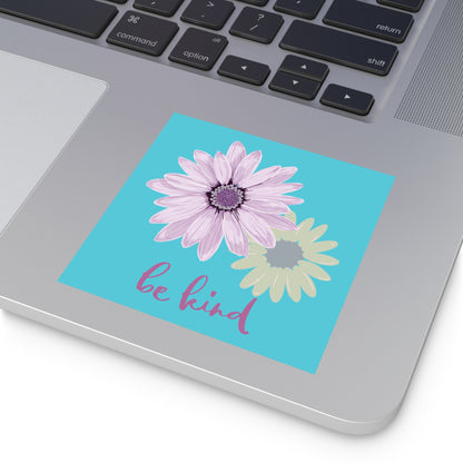 Be Kind Sticker with Bible Verse Square Sticker Be Kind Christian Sticker- Turquoise