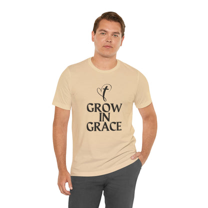 Grow in Grace Inspirational, Comfortable Church Tee with a Positive Message Ideal Christian Gift Idea for Men and Women.