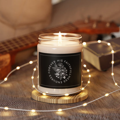 His Faithfulness Endures Forever Christian Candle