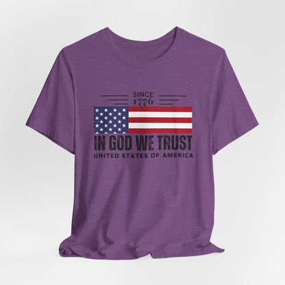 USA Flag Shirt, In God We Trust Christian Tshirt