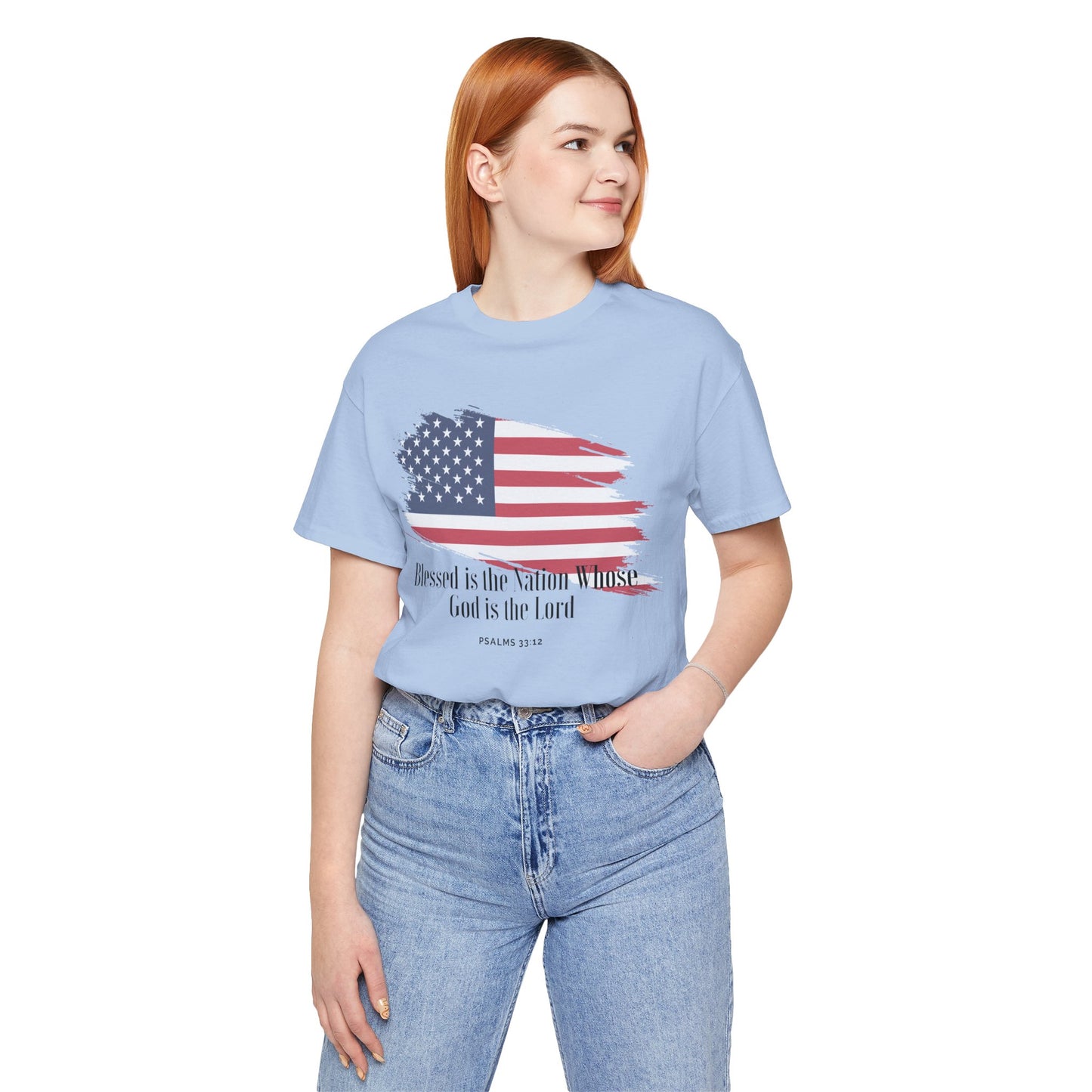 Christian shirts with American flag with Comfortable USA Flag TShirt Ideal Christian Gift Idea for Women.