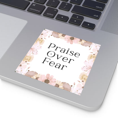 Christian Stickers, Praise Over Fear, Notebook Stickers, Christian Vinyl Sticker, Christian Decal for Water Bottle,