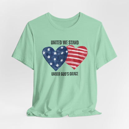 United We Stand Under God's Grace USA Christian Tshirt