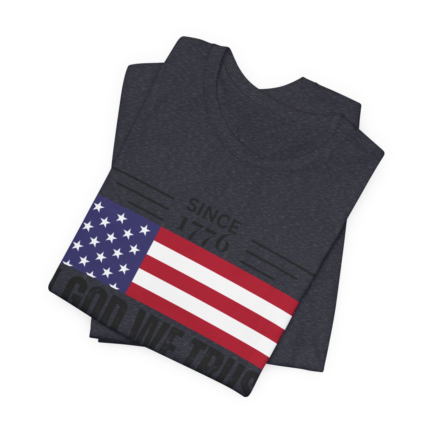 In God We Trust Christian American Flag Tshirt with US Flag