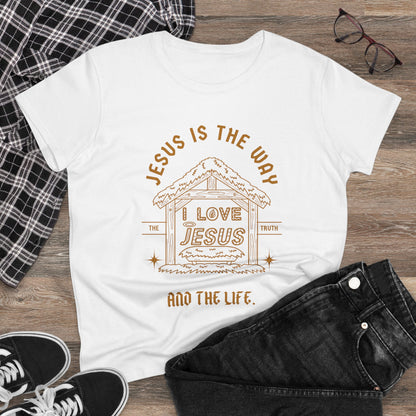 Jesus is the Way and Life Women's Midweight Cotton Tshirt