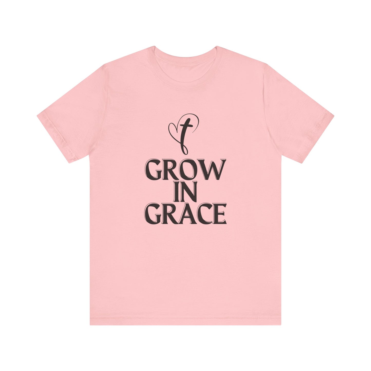 Grow in Grace Inspirational, Comfortable Church Tee with a Positive Message Ideal Christian Gift Idea for Men and Women.