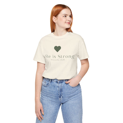 Christian Mom She is Strong Faith Inspired Christian T-Shirt Ideal Religious Gift Ideas for Women