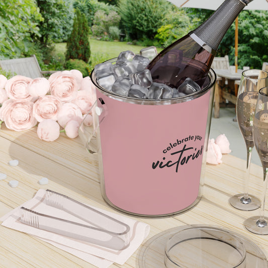 Celebrate Your Victory Ice Bucket with Tongs Storage Bin for Ice Cubes to Keep Ice Frozen for Parties and Events Ice Bucket with Tongs and Lid