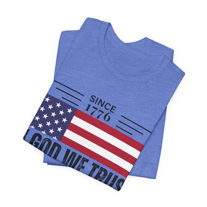 In God We Trust Christian American Flag Tshirt with US Flag