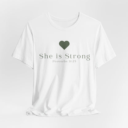 Christian Mom She is Strong Faith Inspired Christian T-Shirt Ideal Religious Gift Ideas for Women