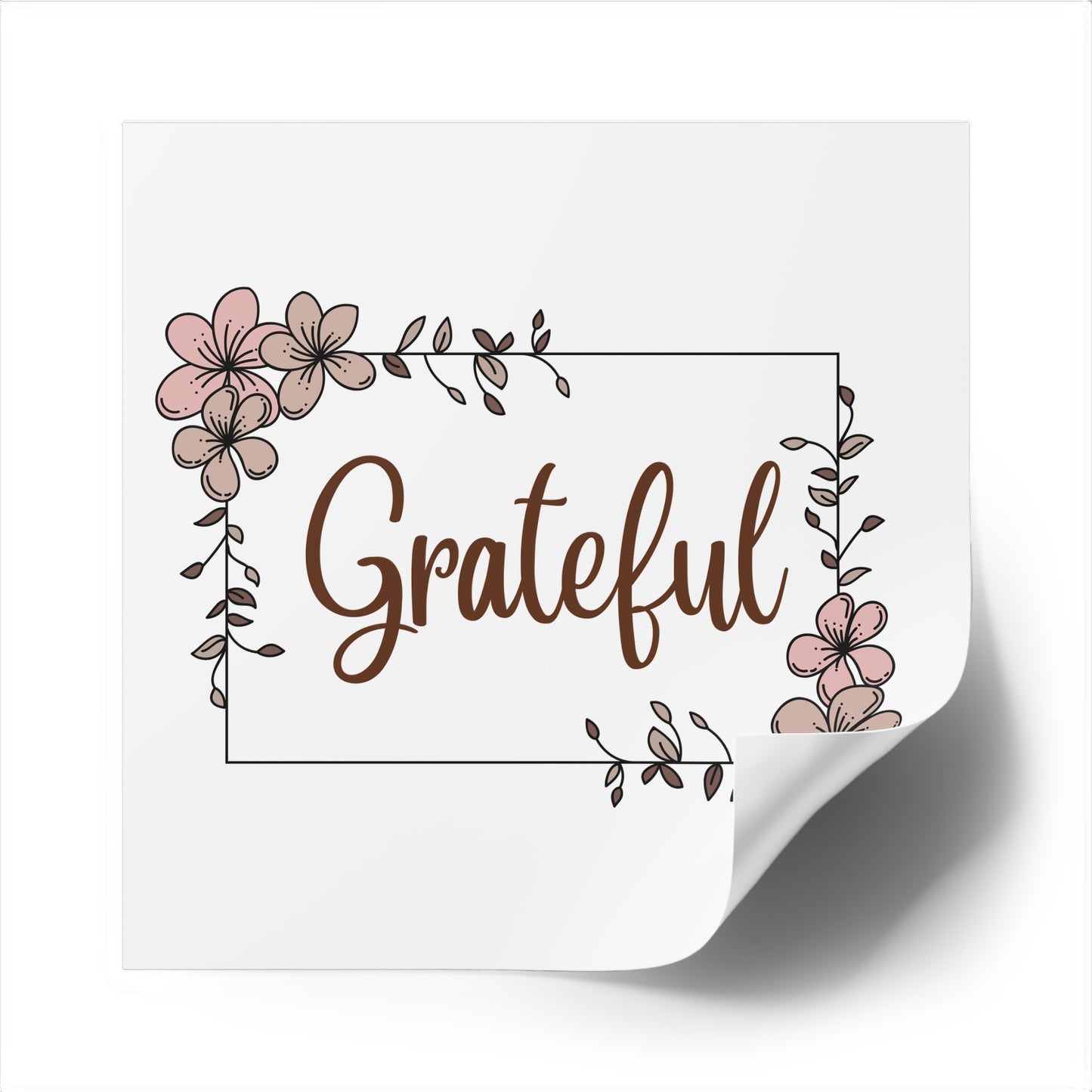 Grateful Square Sticker Christian Waterproof Sticker