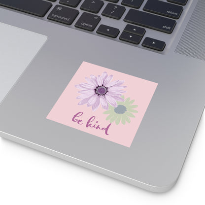 Be Kind Sticker with Bible Verse Square Sticker Be Kind Christian Sticker- Pink