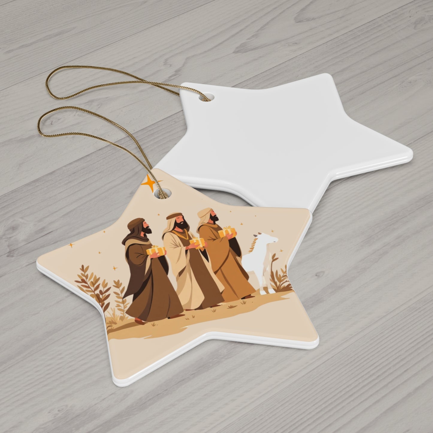 Christian Ceramic Ornament, Christian Christmas Decor, Nativity Scene, Three Wise Men, Religious Ornament, Christmas Ornaments