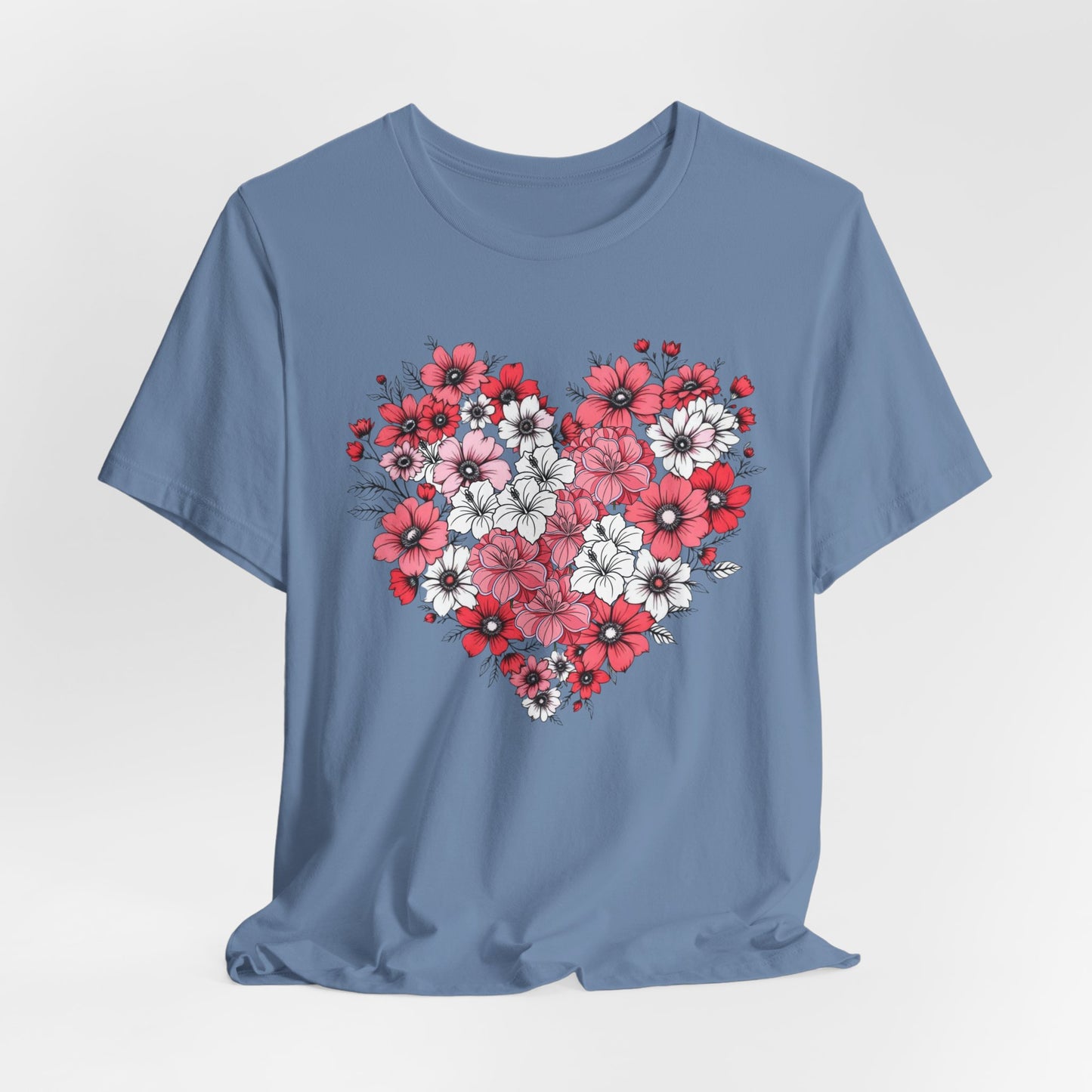 Love Heart and Flowers Tshirt