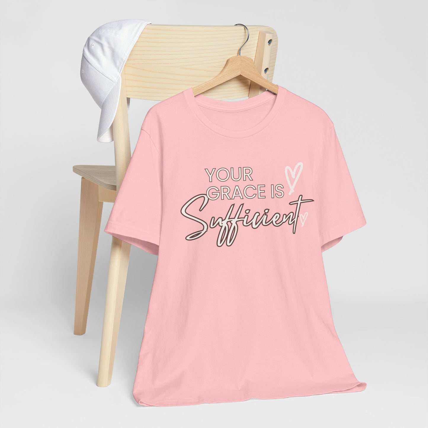 You Grace is Sufficient Inspirational Comfortable Church Tee with a Positive Message Ideal Christian Gift Ideas for Men and Women.