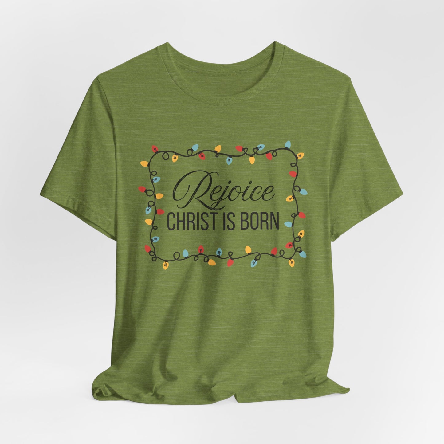 Rejoice Christ is Born Christian Christmas Tshirt
