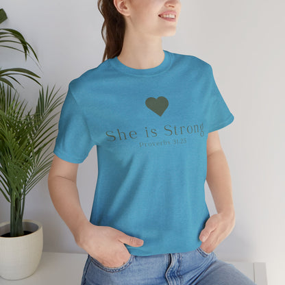 Christian Mom She is Strong Faith Inspired Christian T-Shirt Ideal Religious Gift Ideas for Women