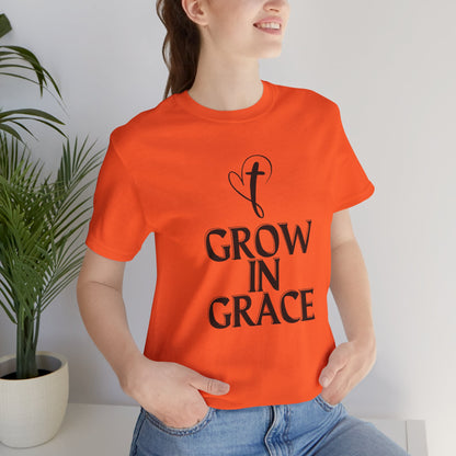 Grow in Grace Inspirational, Comfortable Church Tee with a Positive Message Ideal Christian Gift Idea for Men and Women.