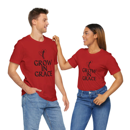 Grow in Grace Inspirational, Comfortable Church Tee with a Positive Message Ideal Christian Gift Idea for Men and Women.