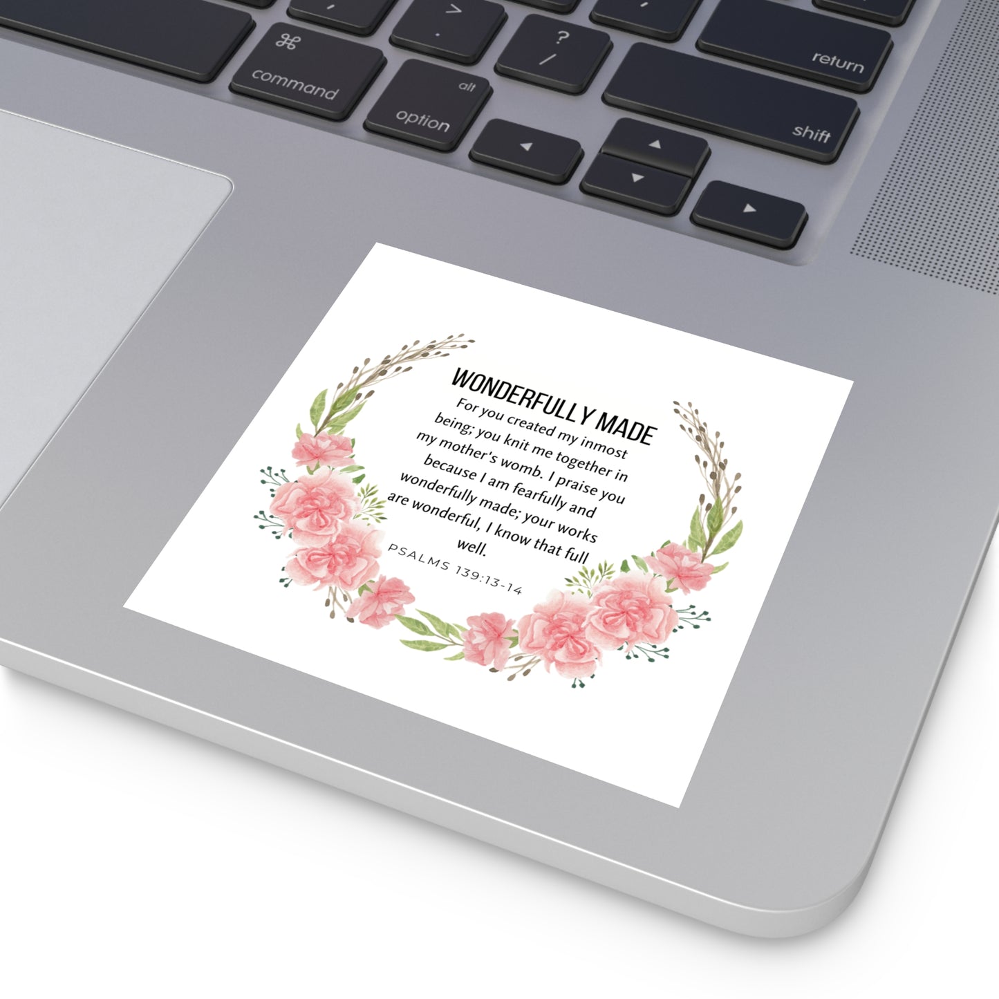 Christian Stickers featuring Wonderfully Made Sticker with Bible Verse Christian Vinyl Sticker