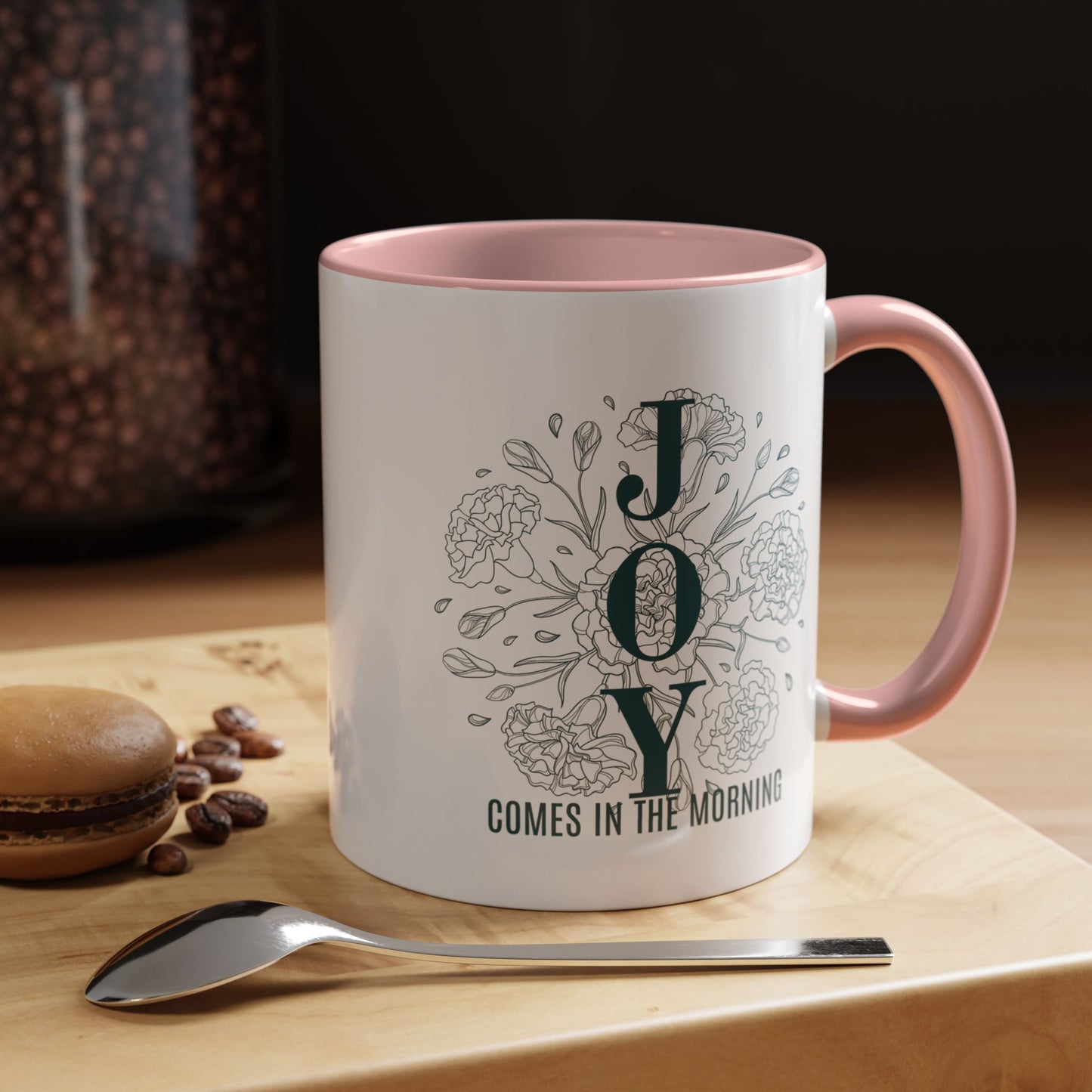Joy In the Morning Christian coffee mug