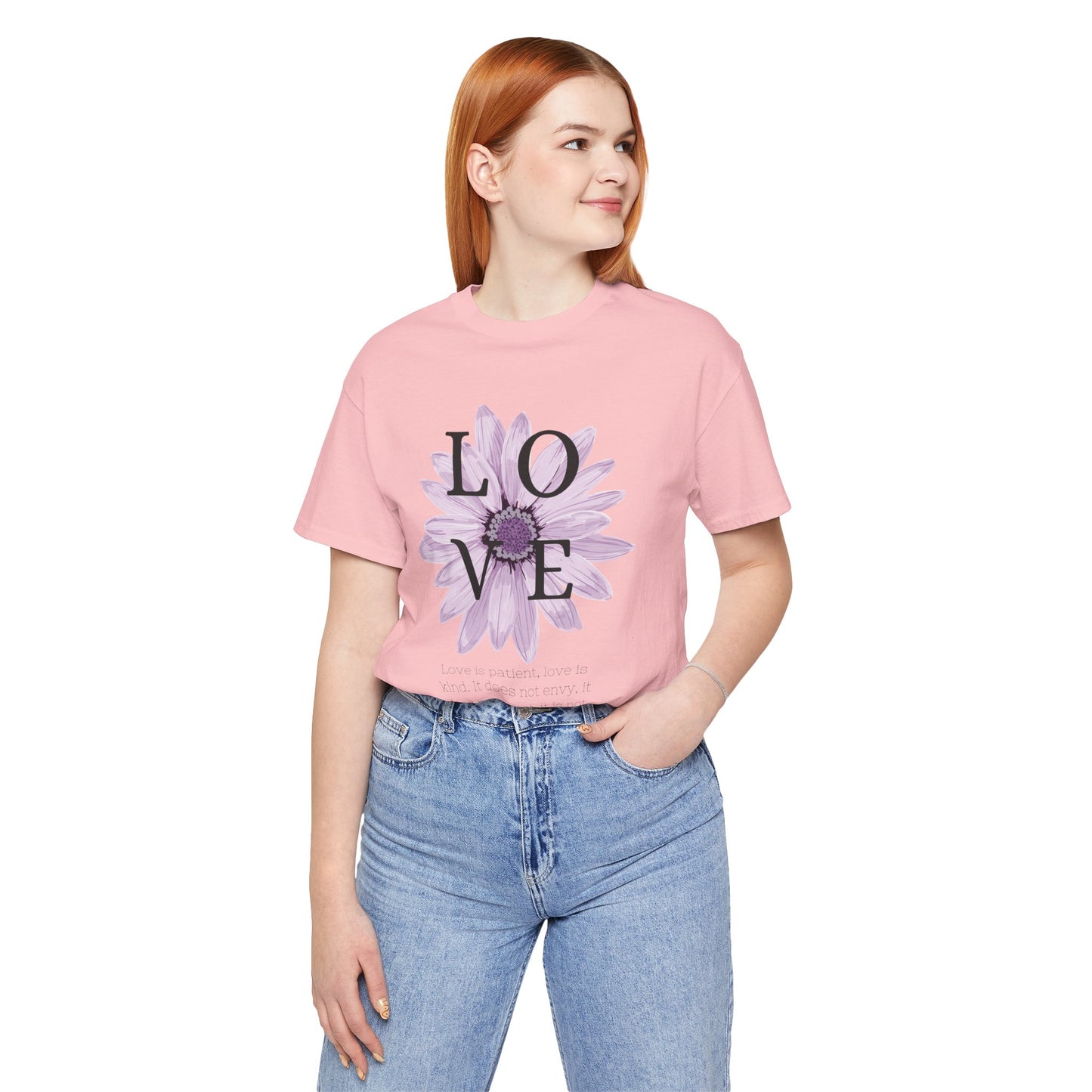 Love is Patient Scripture Wear Christian T-Shirt with Religious Graphics Ideal Religious Gift Ideas for Women