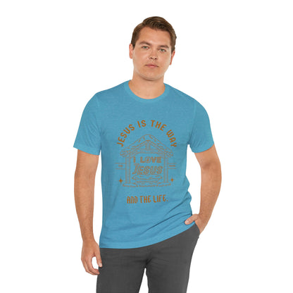 Jesus is the Way Inspirational Christian T-Shirt with Religious Graphics Ideal Religious Gift Ideas for men and Women.