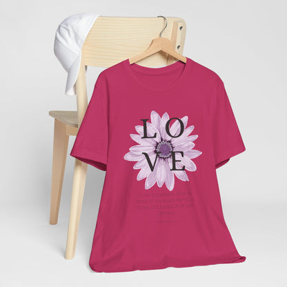 Love is Patient Scripture Wear Christian T-Shirt with Religious Graphics Ideal Religious Gift Ideas for Women