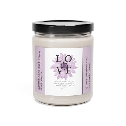 Love Is Special Candle Christian Bible Verse Candle with Inspirational Message Religious Spiritual Gifts for Women 9 oz Scented Soy Candles