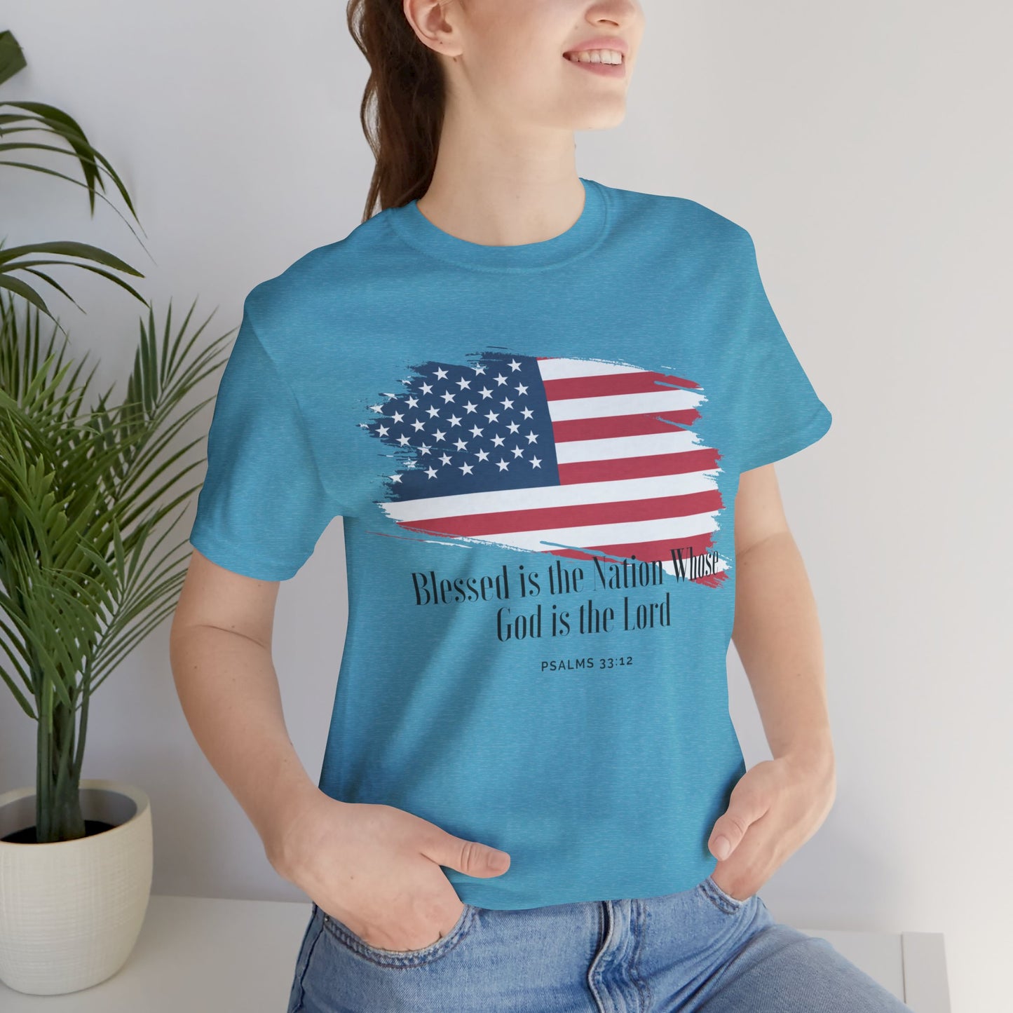 Christian shirts with American flag with Comfortable USA Flag TShirt Ideal Christian Gift Idea for Women.