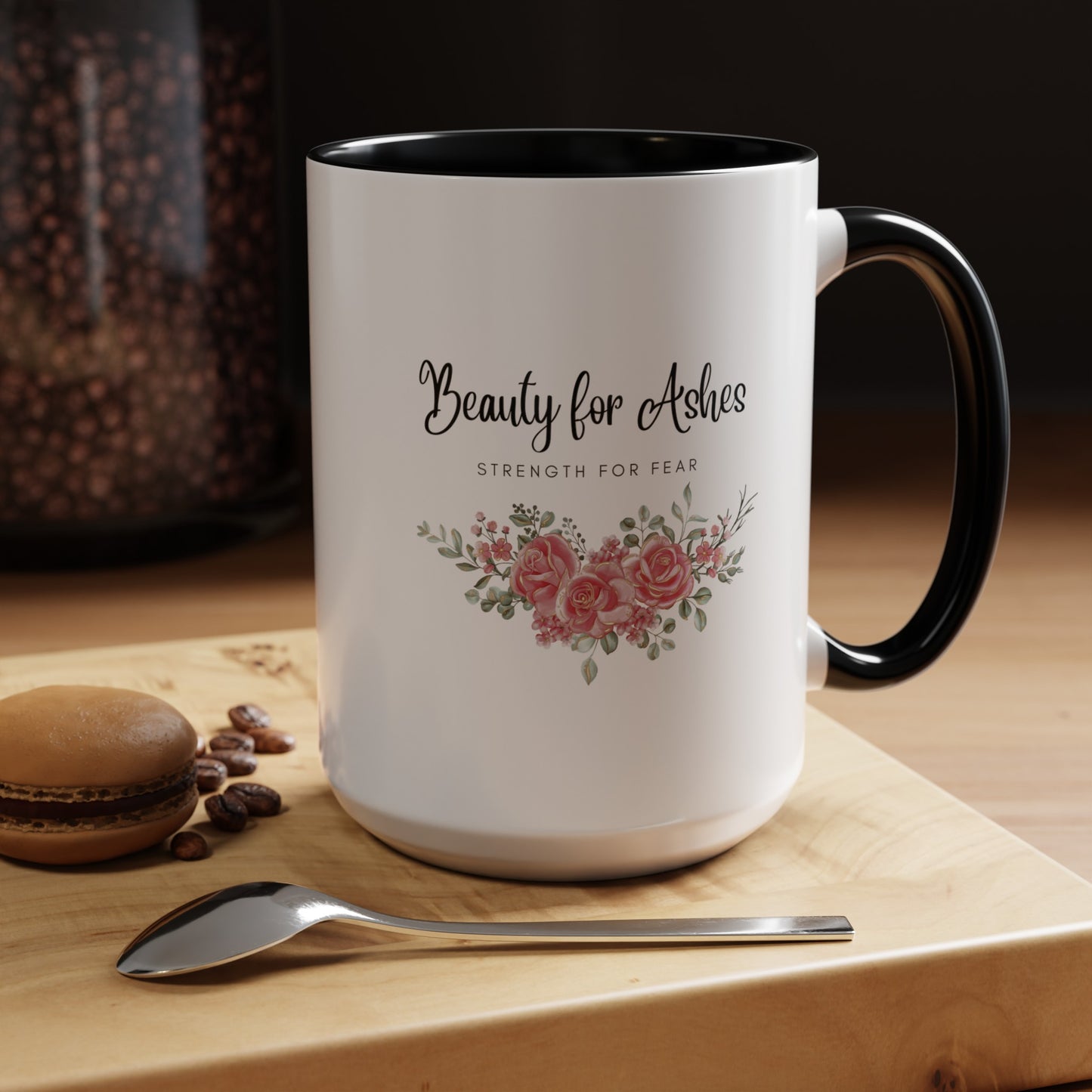 Beauty for Ashes Mug with Bible Verse Christian coffee mugs for Mom Christian Coffee Mug with Inspirational Message Accent Coffee Mug in 11oz Coffee Mug in 15 oz for coffee lovers