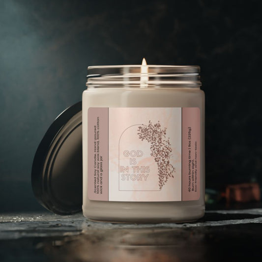 God is in the Story Candle Christian Inspirational Candle Gift with Love Message Scented for Home 9 oz Scented Soy Candles with Christian Message