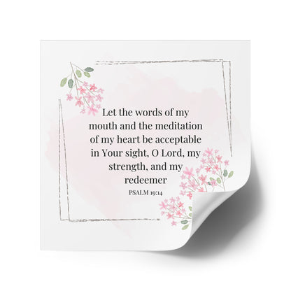 Christian Stickers, Psalms 19:14 Notebook Stickers