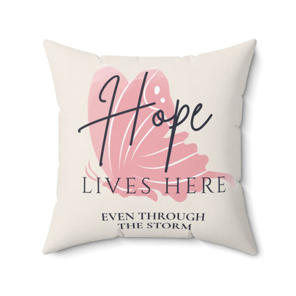 Hope Lives Here| Christian Throw Pillow