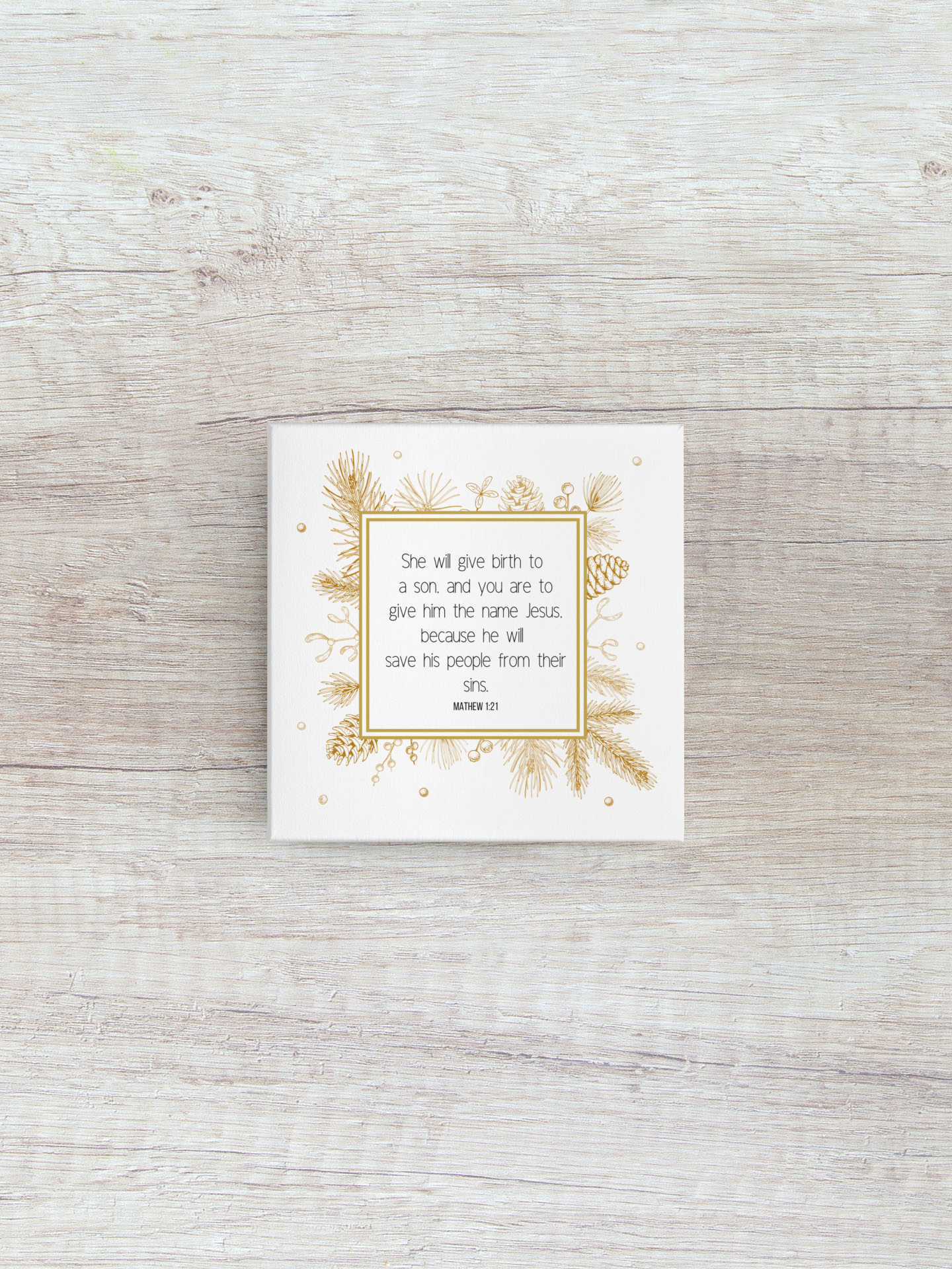 Jesus the Greatest Gift, Nativity Scripture on Canvas, Religious Holiday Decoration, Matte Stretched 1.25