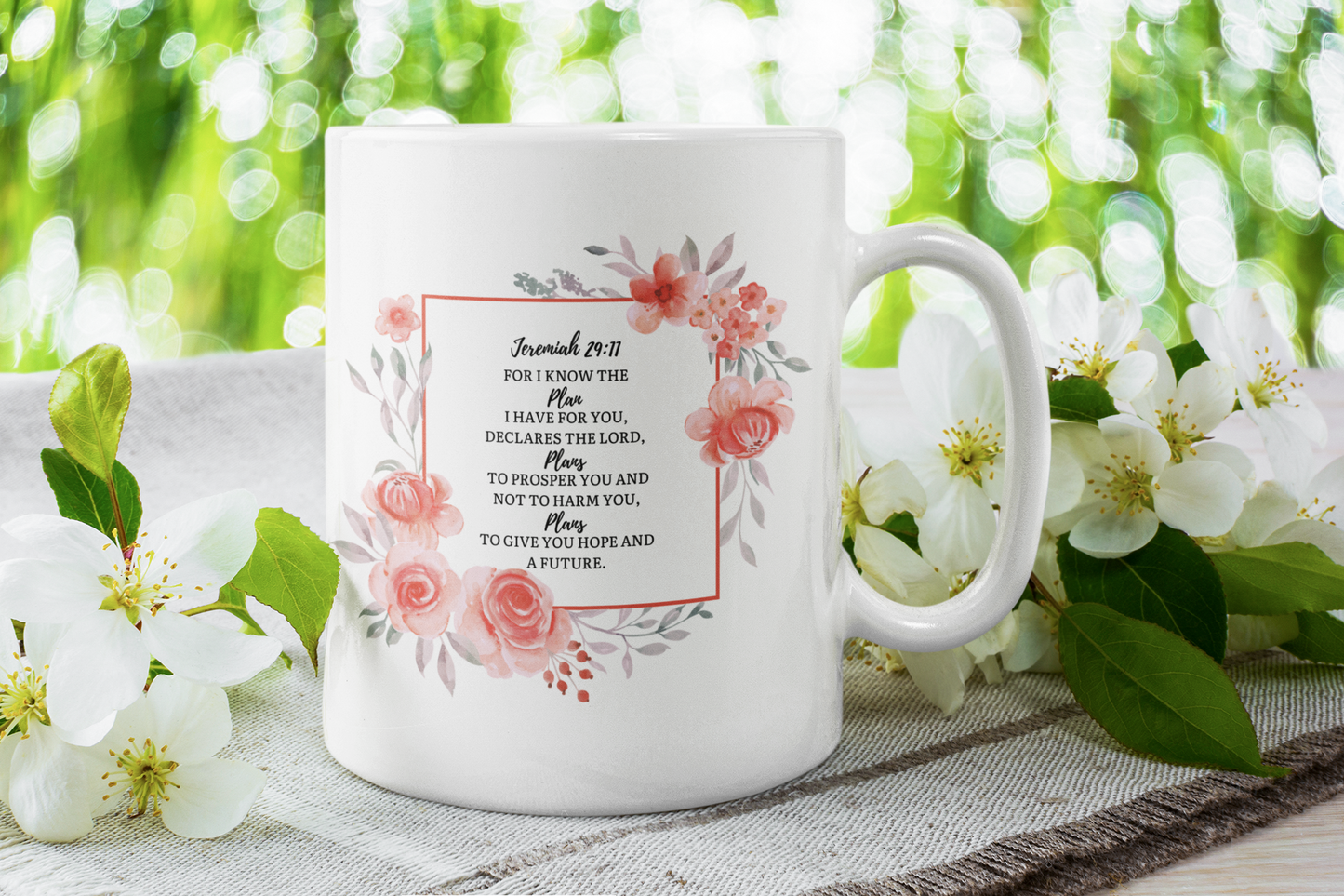 Christian Coffee Mug, I Know the Plans I Have for You, Religious Teacup, Inspirational Quote, 11oz Ceramic Drinkware, Christian Mug Gift