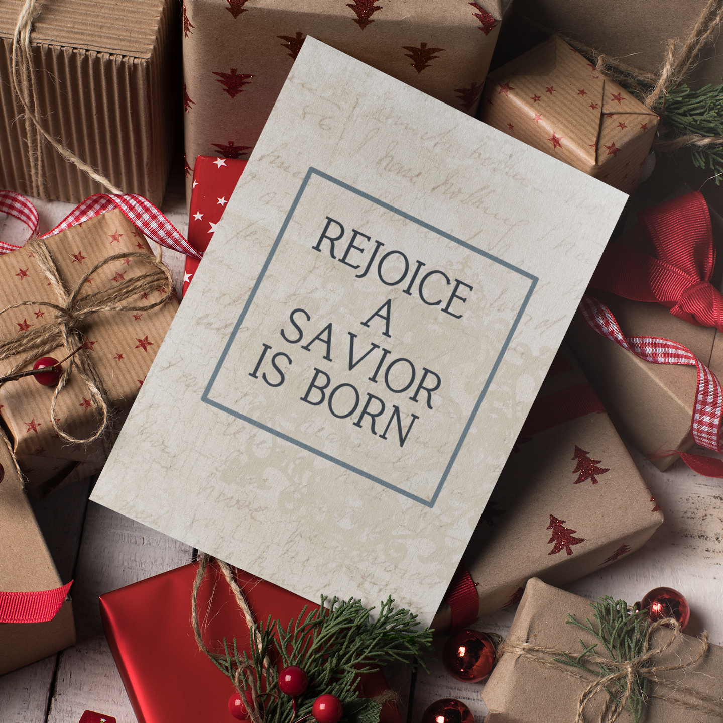 Greeting Cards Set, Rejoice A Savior Is Born, Religious Christian Christmas, Christmas Cards, Nativity Cards, Christmas Stationery Pack,