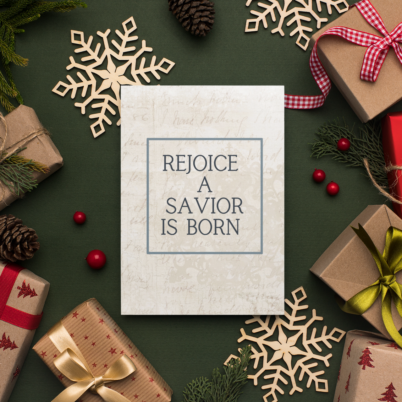 Greeting Cards Set, Rejoice A Savior Is Born, Religious Christian Christmas, Christmas Cards, Nativity Cards, Christmas Stationery Pack,