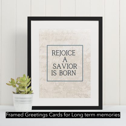 Greeting Cards Set, Rejoice A Savior Is Born, Religious Christian Christmas, Christmas Cards, Nativity Cards, Christmas Stationery Pack,