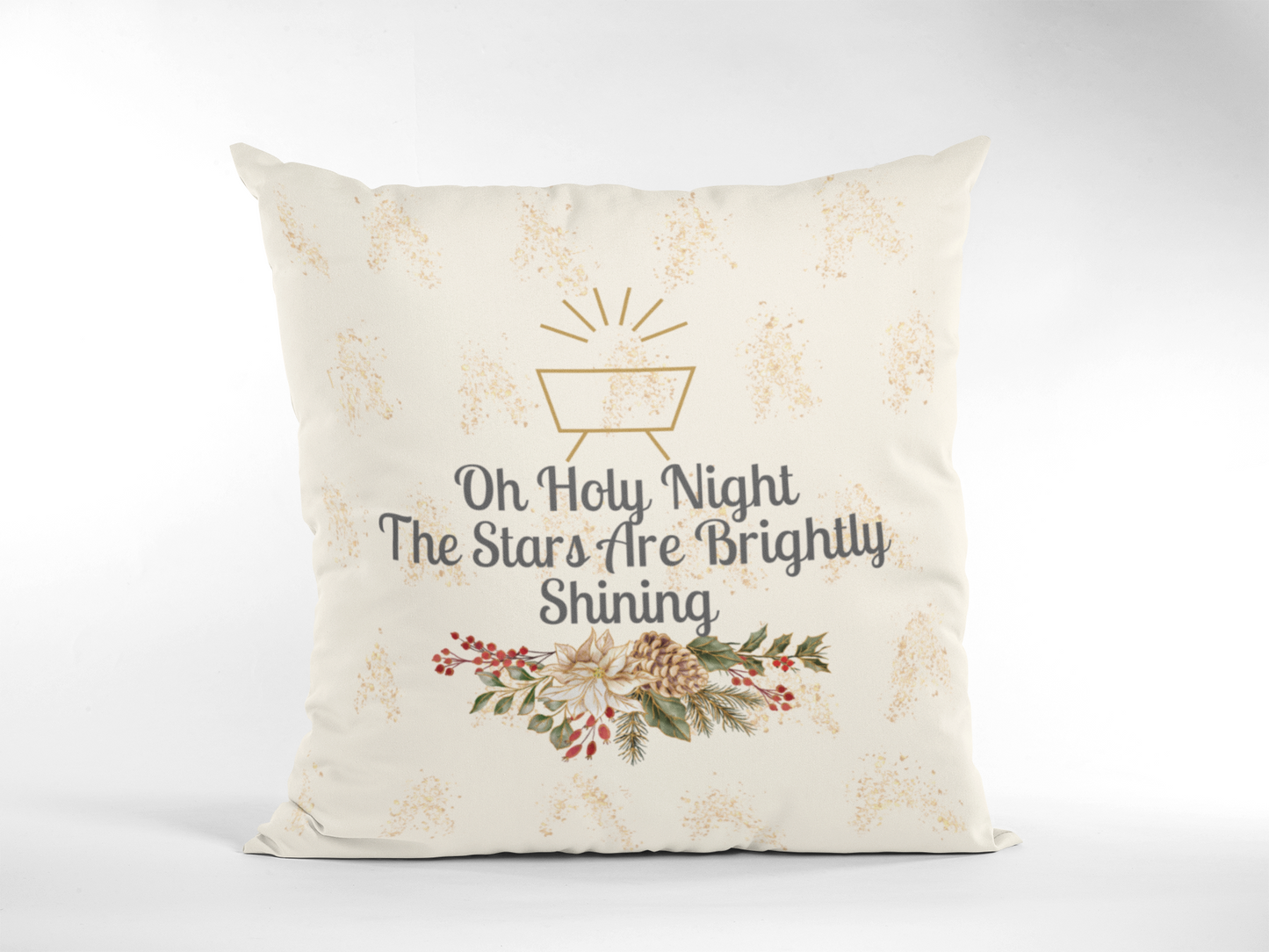 Christian Christmas Pillow, Oh Holy Night, NativityDecor, Rejoice A Savior is Born, Religious Home Decor, Christmas Throw Pillow