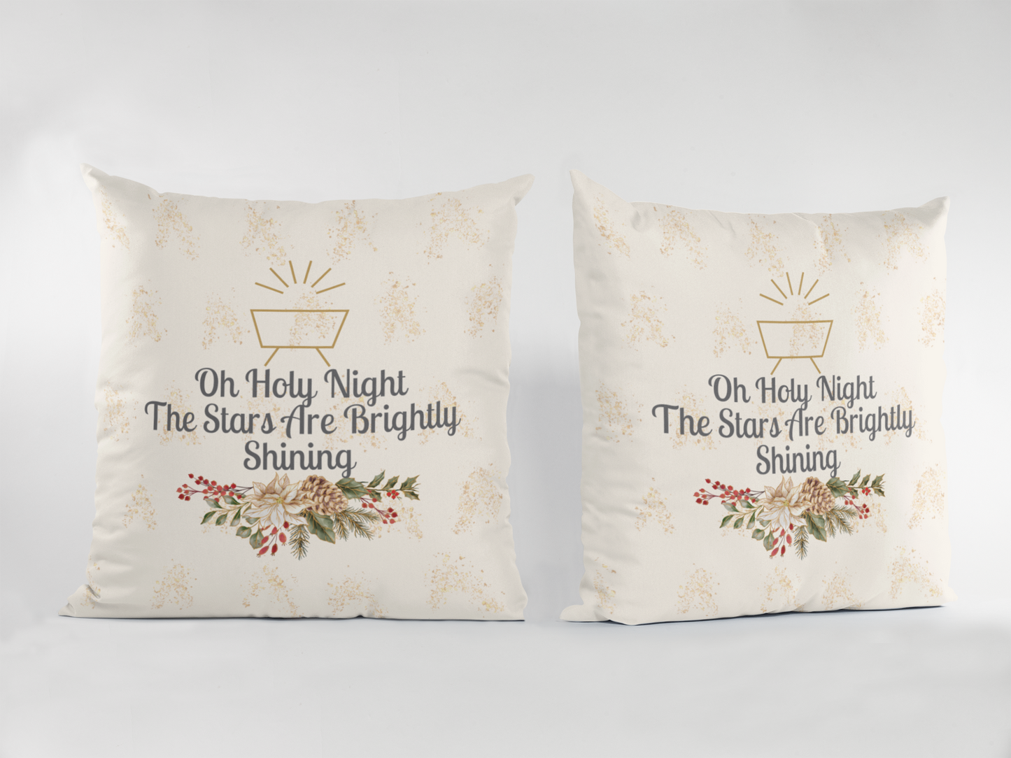 Christian Christmas Pillow, Oh Holy Night, NativityDecor, Rejoice A Savior is Born, Religious Home Decor, Christmas Throw Pillow