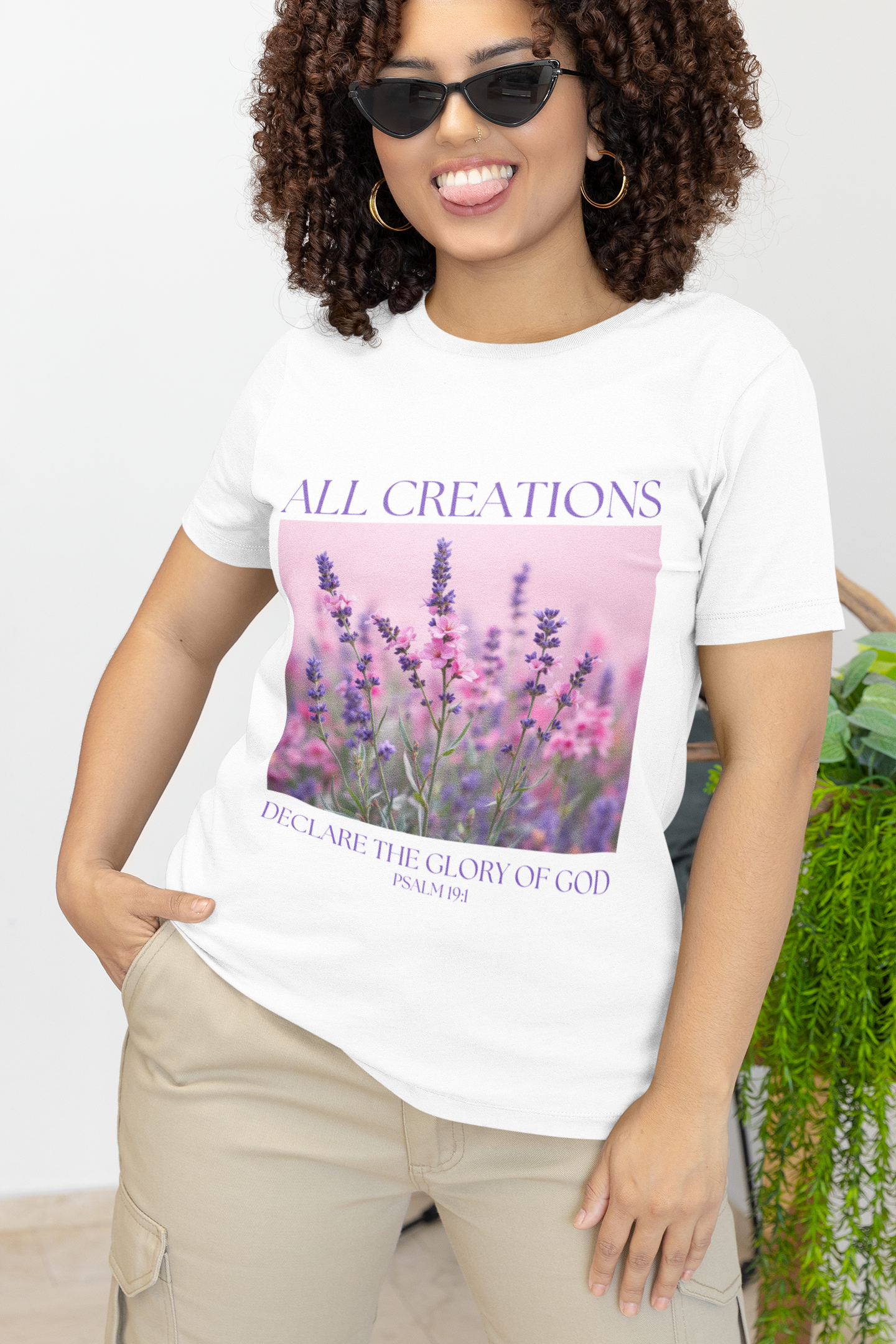 Christian Floral Tshirt, All Creation Declare, Christian Tee, Religious Shirt, Flower Graphic Tee, Religious Gift for Women, Scripture shirt