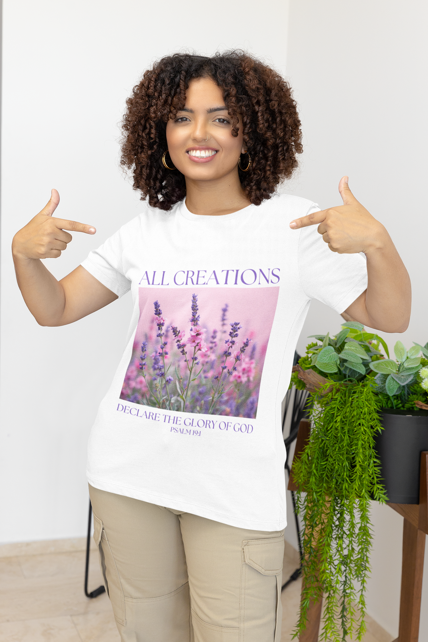 Christian Floral Tshirt, All Creation Declare, Christian Tee, Religious Shirt, Flower Graphic Tee, Religious Gift for Women, Scripture shirt