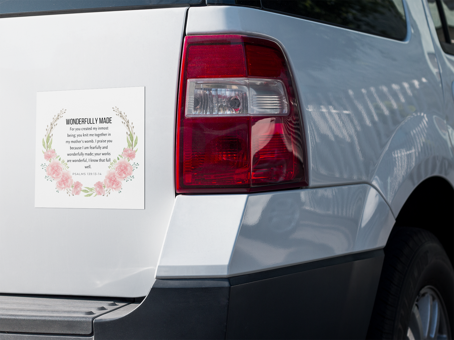 Christian Stickers featuring Wonderfully Made Sticker with Bible Verse Christian Vinyl Sticker