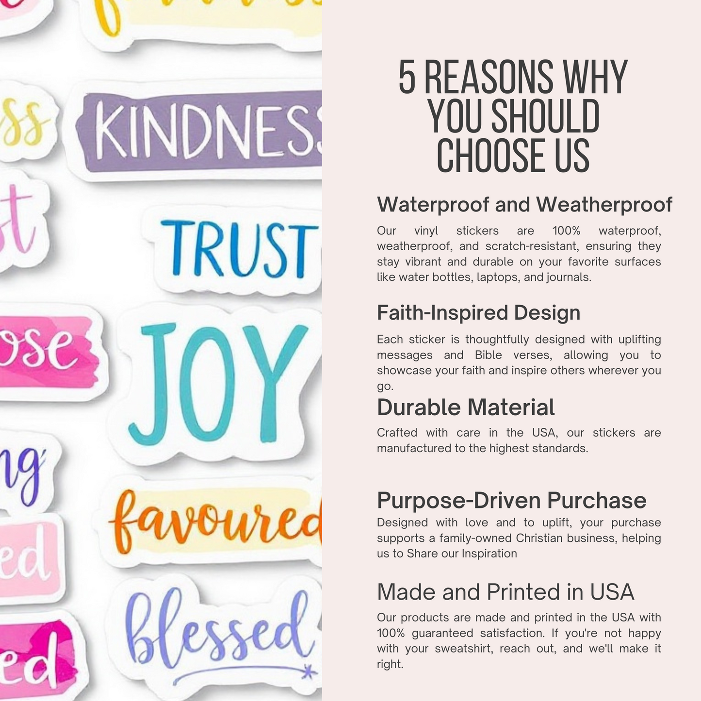 Christian Stickers featuring Wonderfully Made Sticker with Bible Verse Christian Vinyl Sticker