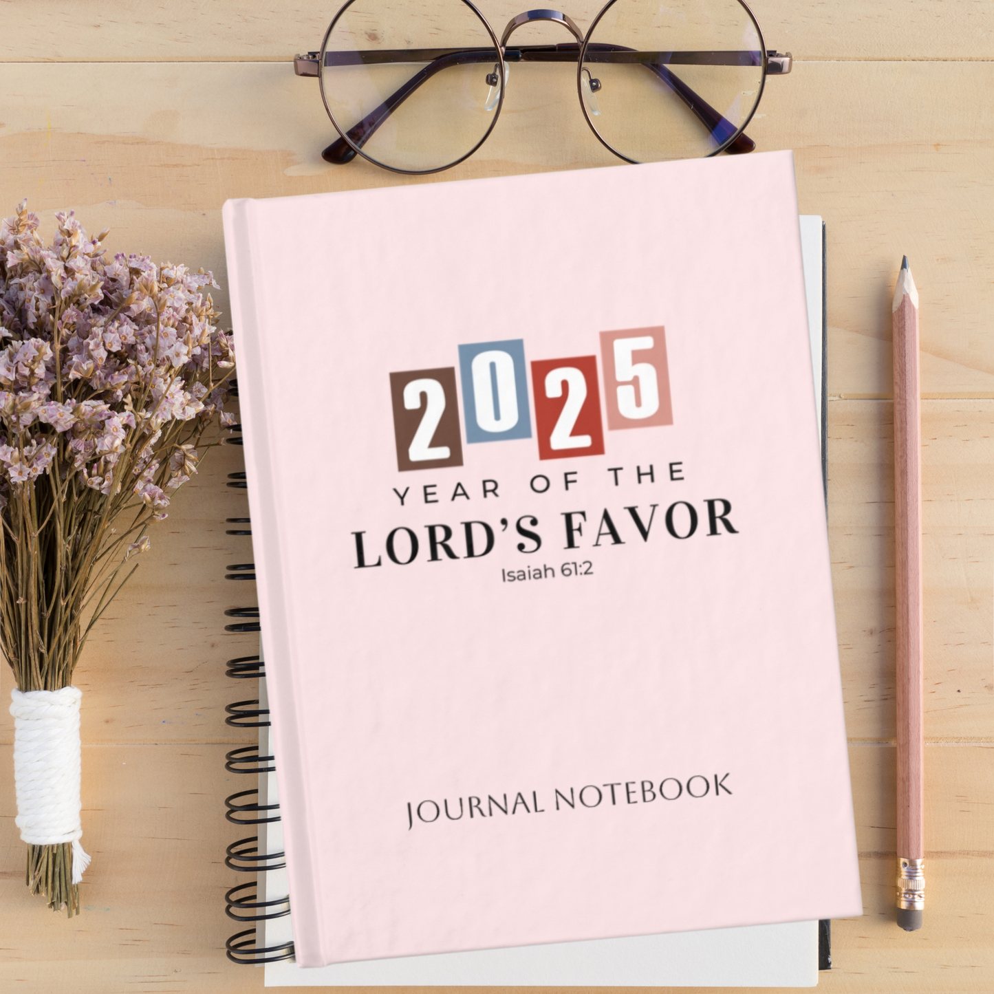 Christian Journal, Year of the Lord's Favor 2025, Christian Lined Journal for Church Notebook,  Bible Verse Journaling Book