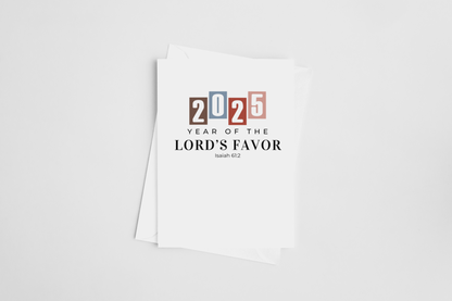 Christian Greetings Card, Year of the Lord's Favor 2025, Gift for Her, 10pcs, 30pcs, 50pcs, Religious Greetings Card, Greeting Card Set