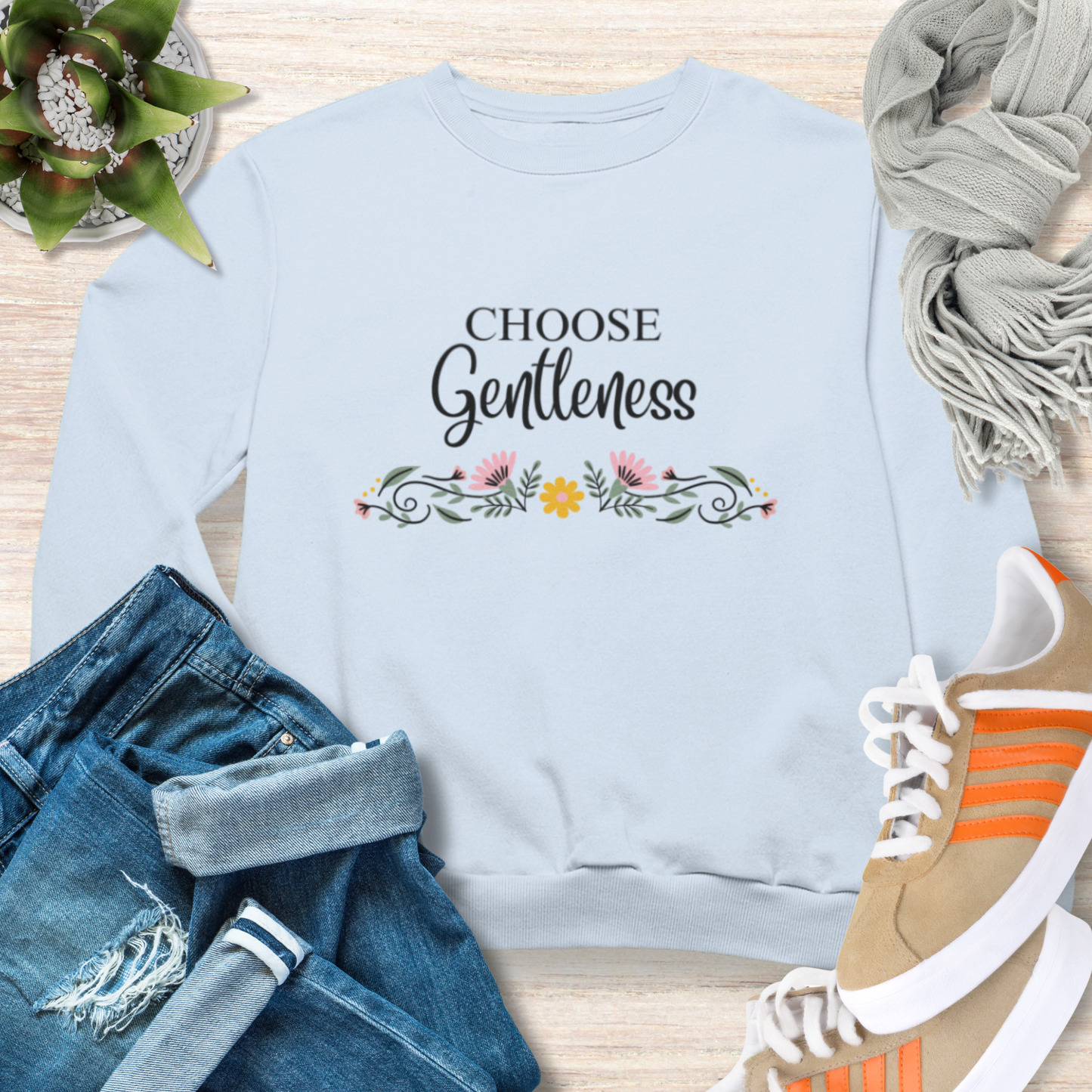 Choose Gentleness Christian Sweatshirt Cozy Christian Sweatshirt Inspirational Women Sweatshirt